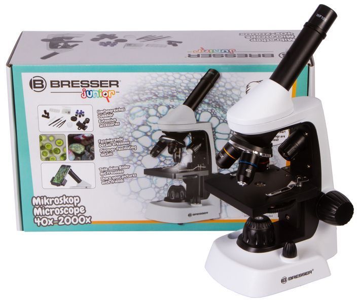 Мікроскоп Bresser Junior 40x-2000x з набором для дослідів та адаптером для смартфона 8855500 фото
