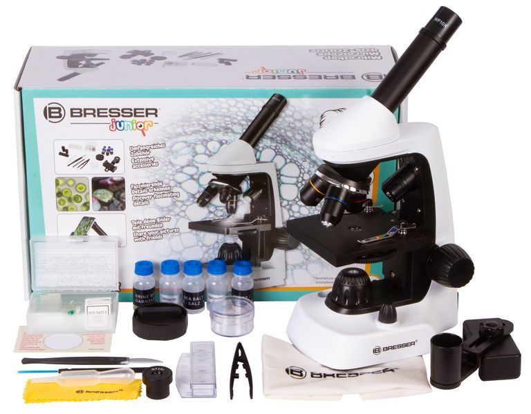 Мікроскоп Bresser Junior 40x-2000x з набором для дослідів та адаптером для смартфона 8855500 фото