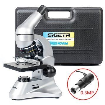 Мікроскоп SIGETA PRIZE NOVUM 20x-1280x з камерою 0.3 Мп + кейс + набор для дослідів 65243 фото