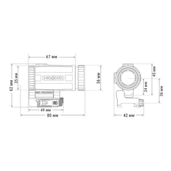 Збільшувач HOLOSUN HM3XT 3x magnifier 747034 фото