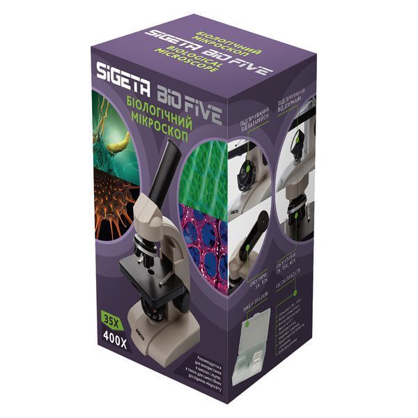Мікроскоп SIGETA BIO FIVE 35x-400x 65227 фото