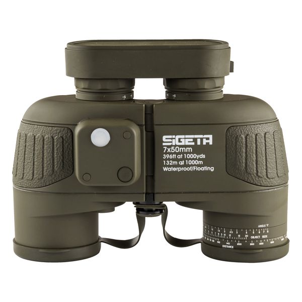 Бінокль SIGETA Admiral 7x50 WP Military floating/compass/reticle 65810 фото