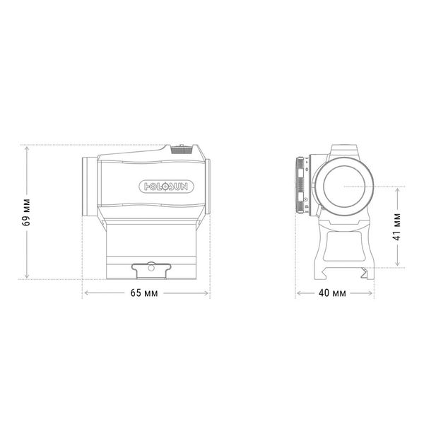 Коліматорний приціл HOLOSUN HS403R 2МОА LED 747031 фото