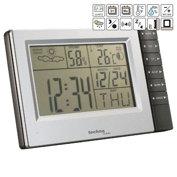 Метеостанція Technoline WS9121 Silver/Grey DAS301187 фото